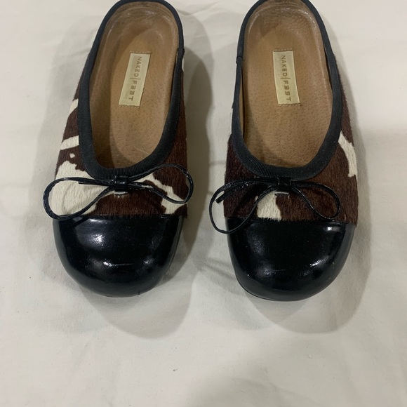 Naked Feet Shoes - NAKED FEET CALF PRINT FLAT MULE STYLE SLIDES